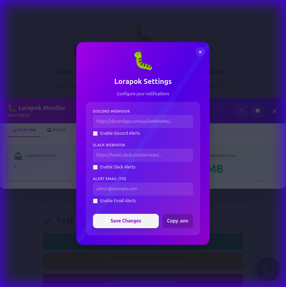 Settings Panel